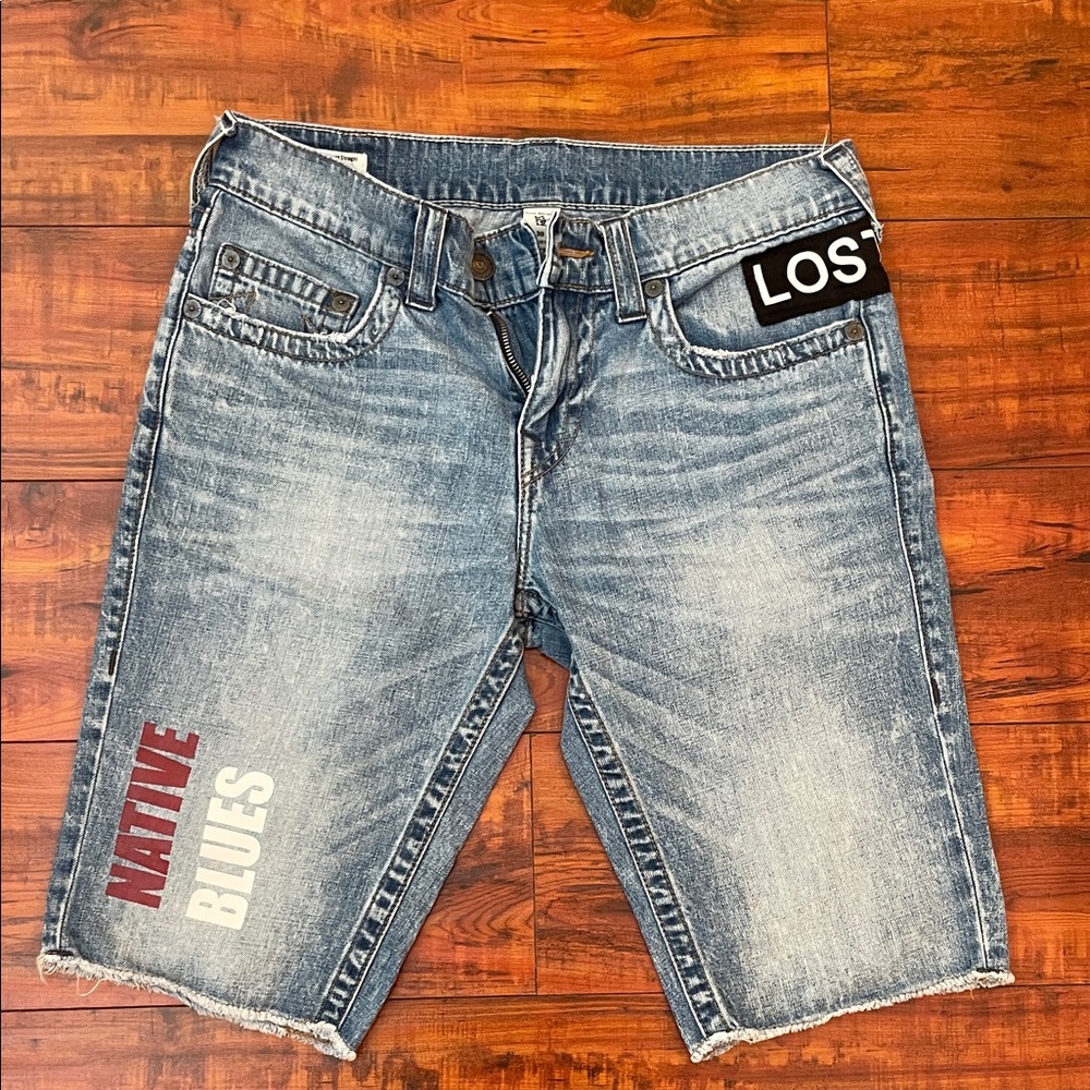 True Religion Blue Jean Shorts Size 30